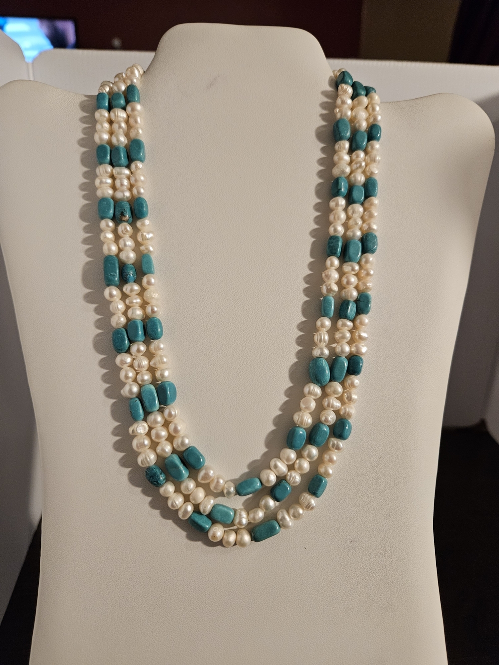 Turquoise & Pearl Multi-Strand Necklace - Women's Jewelry
